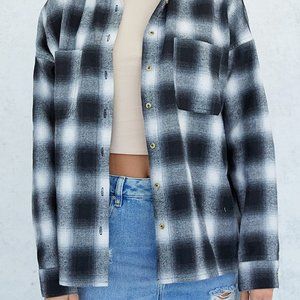 PacSun Button Down Boyfriend Flannel Shirt Size M